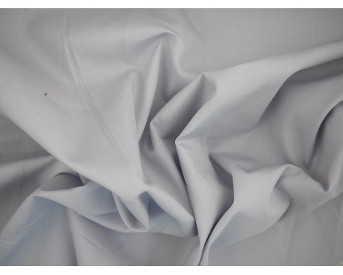 Plain Cotton Poplin Fabric -  Silver